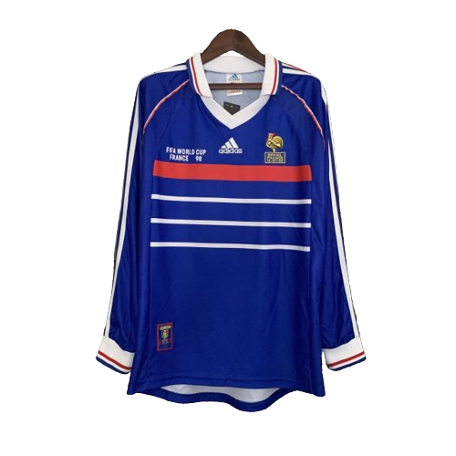 Camisa Retrô Seleção França Manga Longa - 1998 Azul