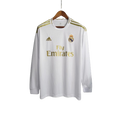 Camisa Real Madrid I Home 2019/20 Retrô Manga Longa Masculina - Branco