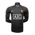 Camisa Retrô Manchester United II Manga Longa - 07/08 Preto