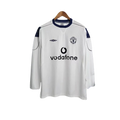 Camisa Retrô Manchester United II Manga Longa 1999/00 Branco