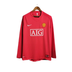 Camisa Retrô Manchester United Manga Longa 2007/08 Masculino Vermelho