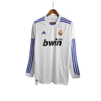 Camisa Retrô Real Madrid I Home 2010/11 Manga Longa Masculina - Branco