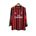 Camisa Retrô Milan I 2013/14 Manga Longa Vermelho e Preto