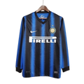 Camisa Inter de Milão Retrô 2010 Manga Longa Azul e Preta