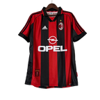 Camisa Retrô Milan I Home 1998/99 Masculino Vermelho e Preto