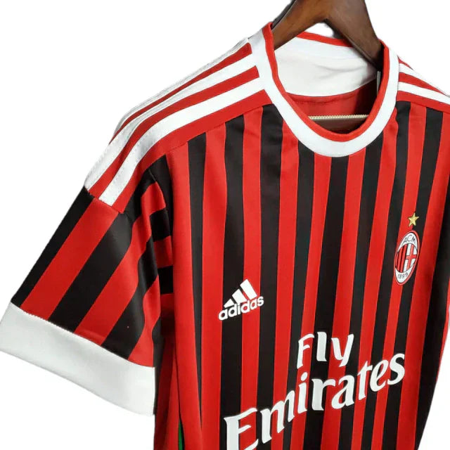 Camisa Milan Retrô 2011/2012 Vermelha e Preta
