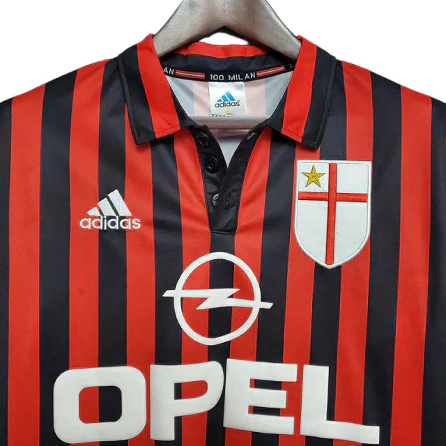 Camisa Milan Retrô 1999/2000 Vermelha e Preta