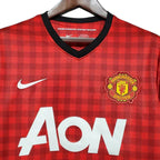 Camisa Manchester United Retrô 2012/2013 Vermelha Xadrez