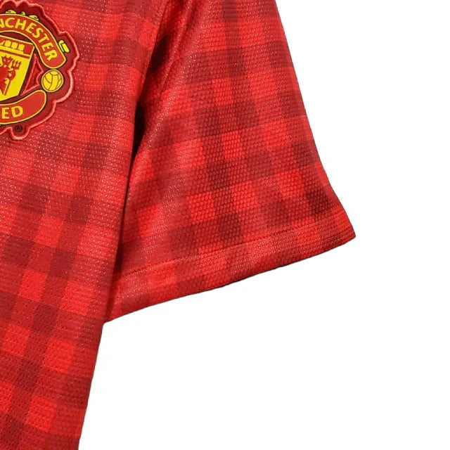 Camisa Manchester United Retrô 2012/2013 Vermelha Xadrez