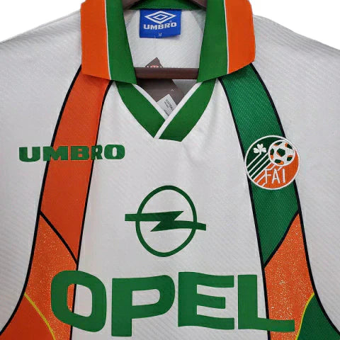 Camisa Irlanda Retrô 1994/1996 Branca, Laranja e Verde
