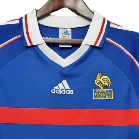 Camisa Retrô França I Home 1998/99 Masculino Azul