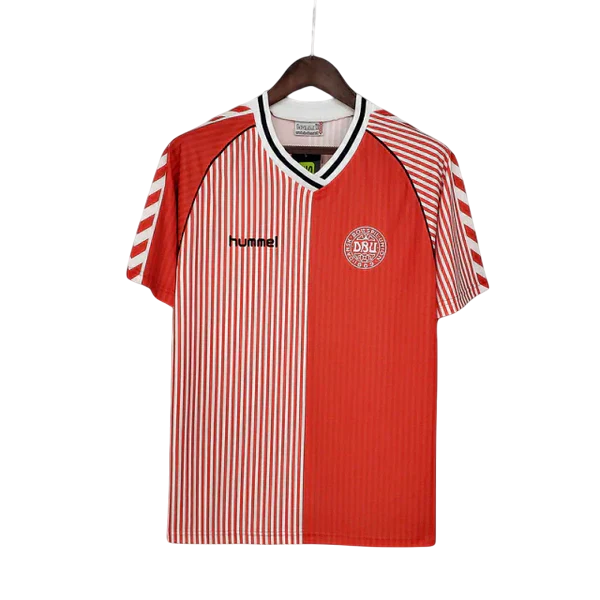 Camisa Dinamarca Retrô 1986 Vermelha e Branca - Hummel