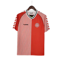 Camisa Dinamarca Retrô 1986 Vermelha e Branca - Hummel