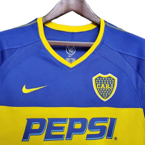 Camisa Boca Juniors Retrô 03/04 - Azul e Amarela
