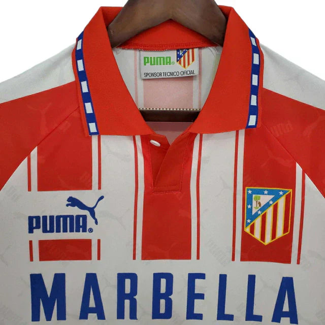 Camisa Atlético de Madrid Retrô 1994/1995 Branca e Vermelha