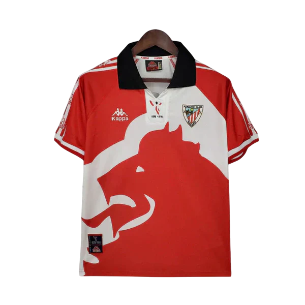 Camisa Athletic Bilbao Retrô 1997/1998 Vermelha e Branca