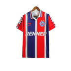 Camisa Bahia II 1996 Retrô Masculina - Listrada em vermelho,branco e azul